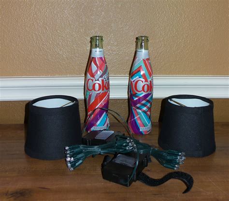 I have a 50 watt 12v halogen tungsten bulb, some wiring, a switch and 12v batteries. Easy DIY Diet Coke Bottle Lamps - Family Fun Journal