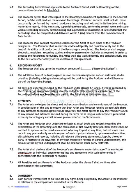Producer Contract Template (Pro-Producer)