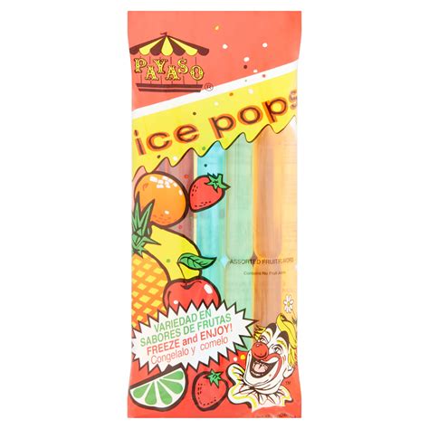 Payaso Assorted Fruit Flavor Ice Pops 30 Oz