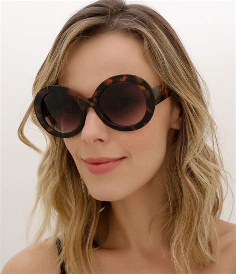 Óculos De Sol Feminino Redondo Marrom Renner