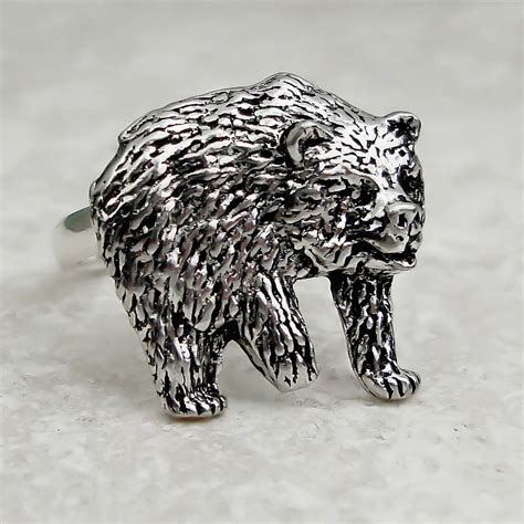 Bear Ring Antiqued Pewter By Wild Life Designs