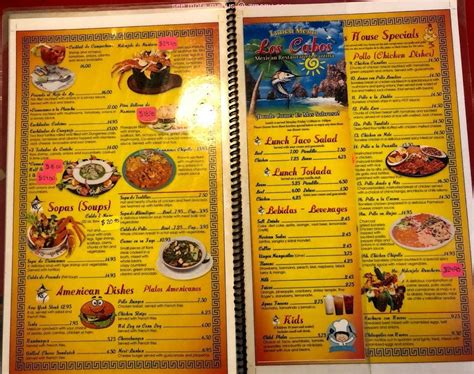 Menu At Los Cabos Mexican Restaurant Woodburn