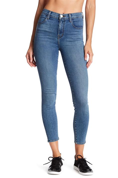 Lyst J Brand Alana High Rise Crop Skinny Jeans In Blue