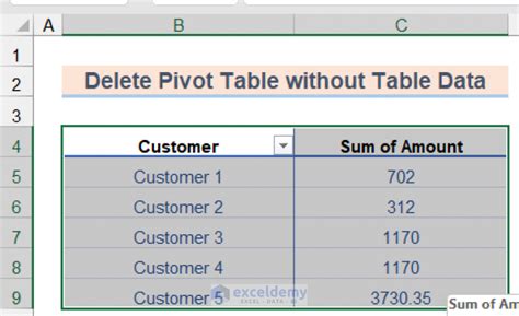 How To Delete A Pivot Table In Excel 3 Easy Methods Exceldemy