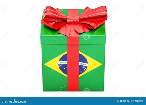 T Box With Flag Of Brazil Holiday Concept 3d Rendering Stock Illustration Illustration Of