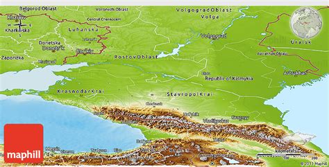 Physical Panoramic Map Of North Caucasus