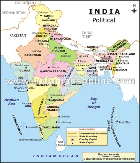 On The Political Map Of India Mark The States And The Union Territories