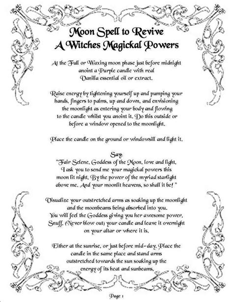 Moon Spell To Revive A Witchs Magical Powers Spells