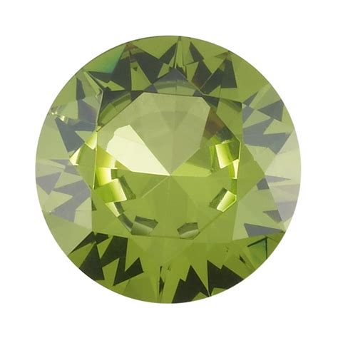 Simulated Peridot 10mm Round Faceted Stone