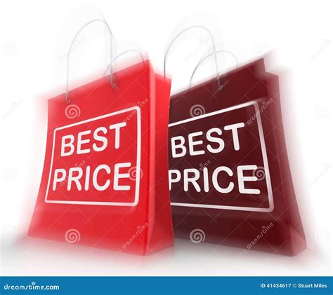 Best Price Shopping Bags Represent Discounts And Bargains Stock