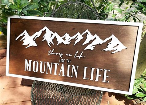 Mountain Life Wall Sign Mountain Home Sign Mountain Themed Etsy