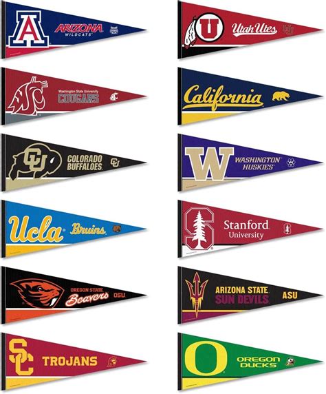 Pac 12 Conference College Pennant Set Uk Sports And Outdoors