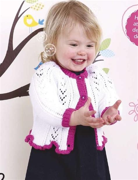 Lacy Baby Girls Knitted Cardigan Pattern ~ Knitting Free