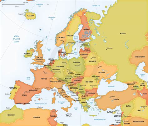 Vector Map Of Continent Europe Graphics On Creative Market