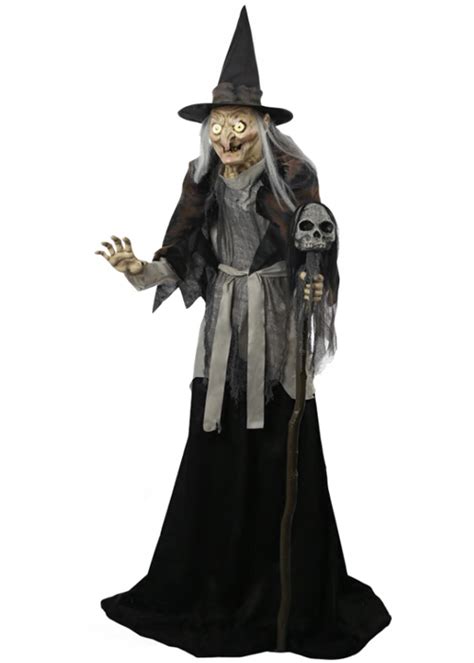 Large Lunging Haggard Witch Halloween Animated Prop 6630t Struts