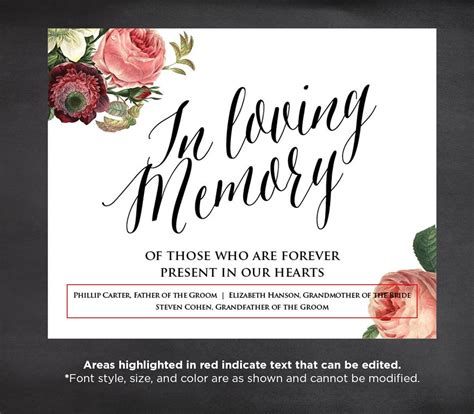 In Loving Memory Picture Templates Free Printable Templates