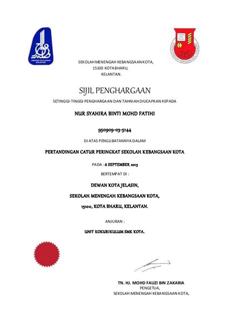 Maybe you would like to learn more about one of these? Sijil penghargaan syahira