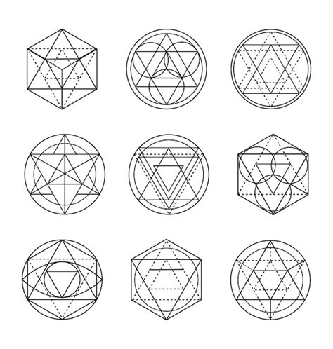 Premium Vector Sacred Geometry Line Art