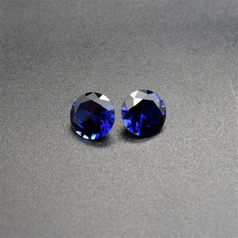 Sapphire Round Faceted Gemstone Brilliant Cut Sapphire Gem Etsy