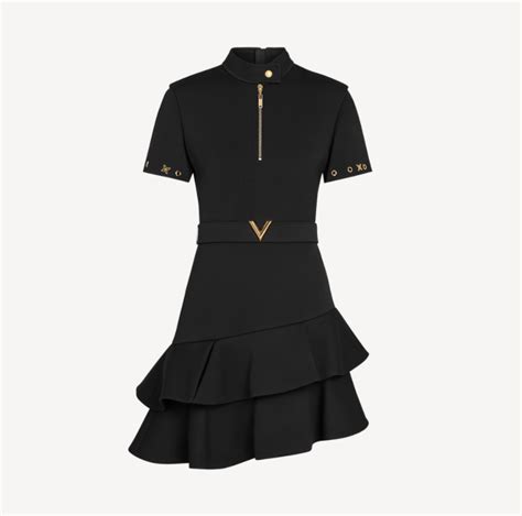 Louis Vuitton Louis Vuitton Short Sleeved Asymmetric Dress With Frills