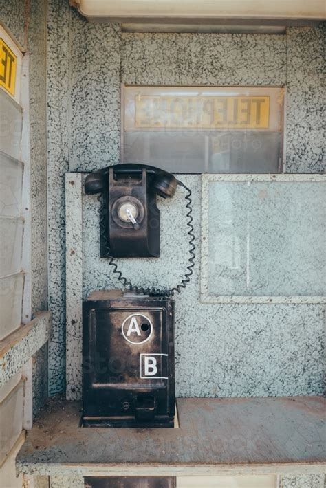Old phone box stock photos and images. Image of Vintage black telephone inside an old phone box ...