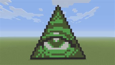 Minecraft Pixel Art Illuminati Pyramid Youtube