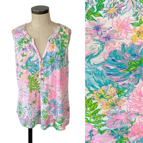 Lilly Pulitzer Tops Lilly Pulitzer Essie Tank Top Large Paradise