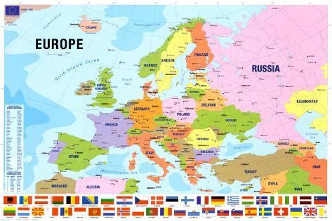 Se nærmere på tsjekkia med dette interaktive kart. Map of Europe Plakater hos AllPosters.no