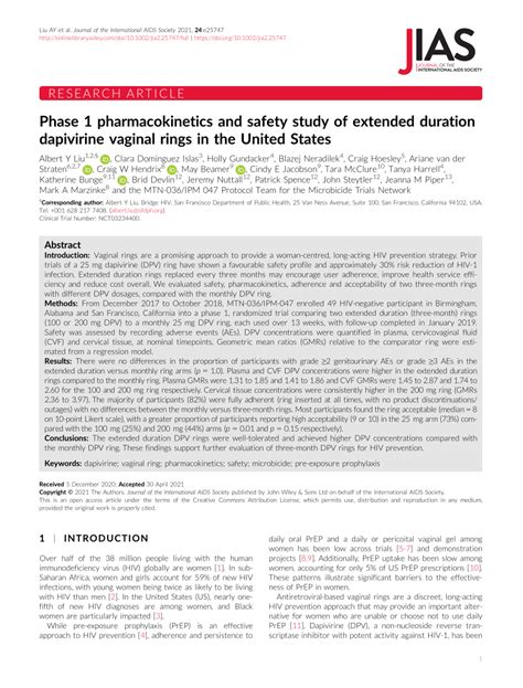Pdf Phase 1 Pharmacokinetics And Safety Study Of Extended Duration