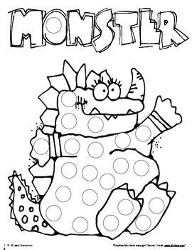 On this page you can see free halloween bingo card. Monster Paint Dauber Sheets | Monster coloring pages ...