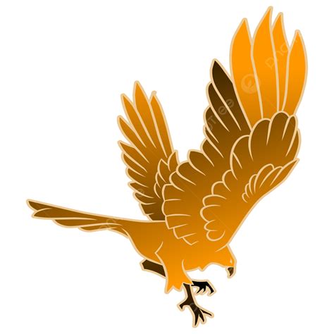 Golden Eagle Logo Flying Swooping Down Hunting Prey Hand Drawn