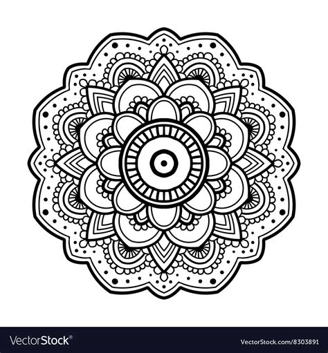 Simple Floral Mandala Royalty Free Vector Image