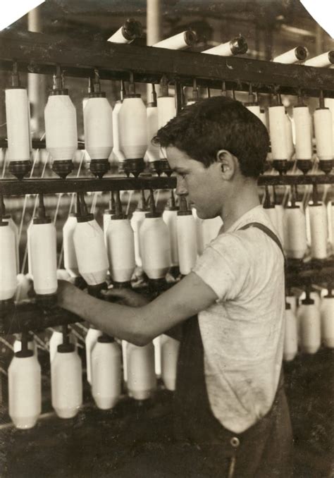 Hine Child Labor 1916 Na Young Boy Spinning At The Textile Mill In
