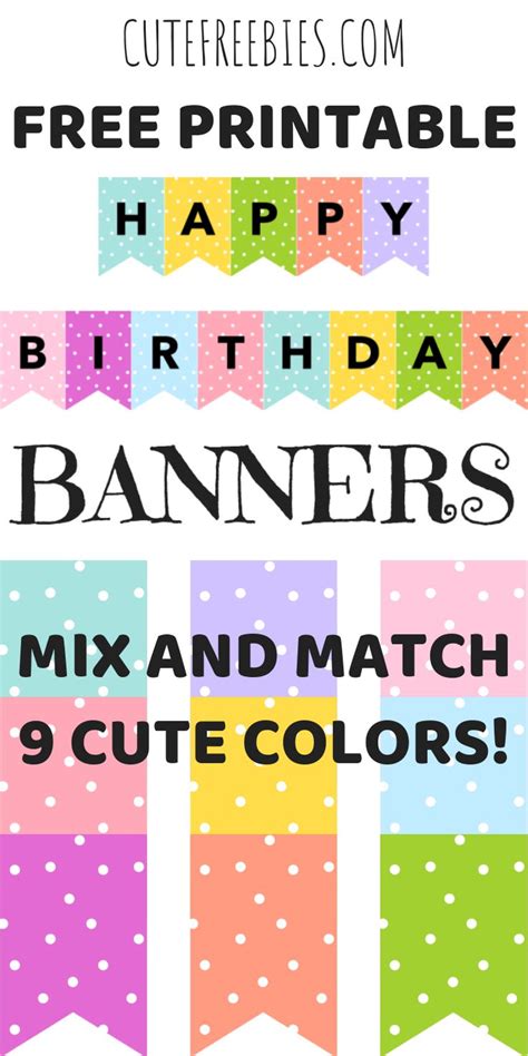 Free Printable Happy Birthday Bunting Banner
