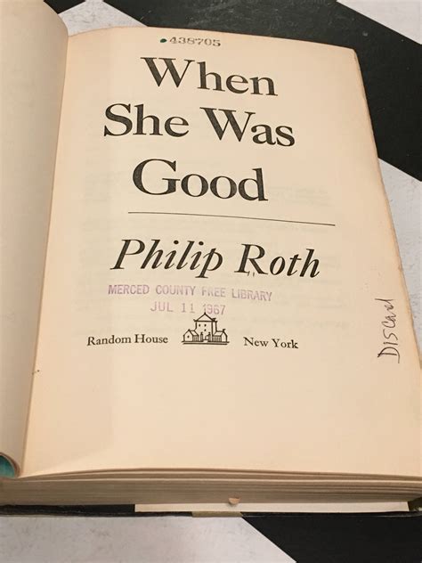 When She Was Good By Philip Roth Purple Vintage Fiction Novel