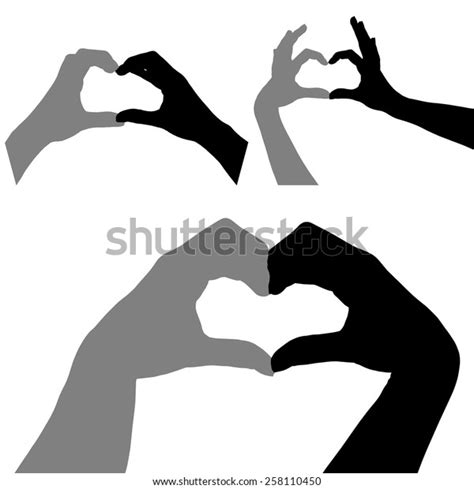 Heart Hands Silhouette On White Background Stock Vector Royalty Free