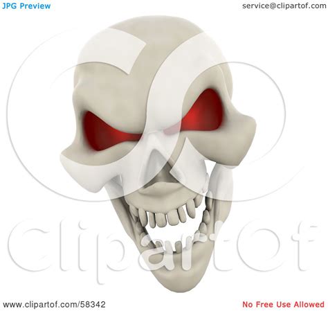 Royalty Free Rf Clipart Illustration Of A 3d Human Skeleton Head With