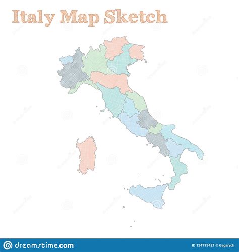 Italy Map Stock Vector Illustration Of Country Graph 134779421