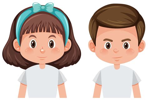 Boy And Girl White Background 591435 Vector Art At Vecteezy