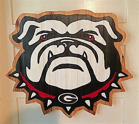 Hand Made Awesome Georgia Bulldog Wall Door Hanger Made From Etsy