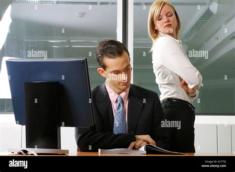 Boss And Secretary In The Office Stock Photo Alamy