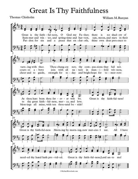 The free sheet music on piano song download has been composed and/or arranged by us to ensure that our piano sheet music is legal and safe to download and print. Free Choir Sheet Music - Great Is Thy Faithfulness - Michael Kravchuk