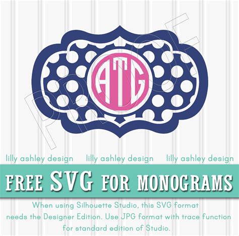 Free SVG file for Monograms