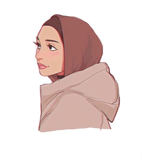 drawing of hijabi hijabi pfp cartoon girl drawing sketches hijab drawing
