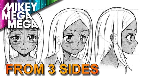 How To Draw Frontsideprofile Face From 3 Different Angles In Anime