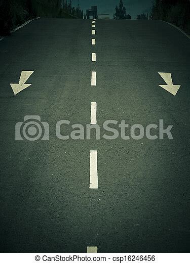 Arrows Are Marked On A Highway To Show Direction Canstock