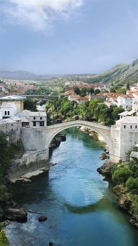 Bosnia And Herzegovina Mostar Bridges Landscapes Natural Scenery Hd