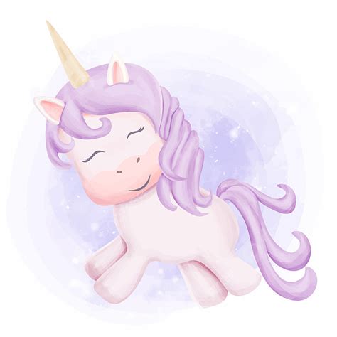 Beauty Cute Baby Unicorn Smile Adorable Animal Art Png And Vector