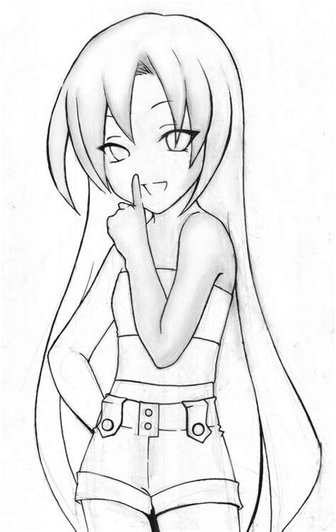 Easy Drawing Anime Girl At Getdrawings Free Download