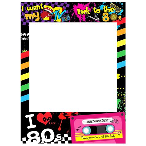 I Love 80s Photo Booth Frame I Want My Mtv 23x17inch Funshowcase